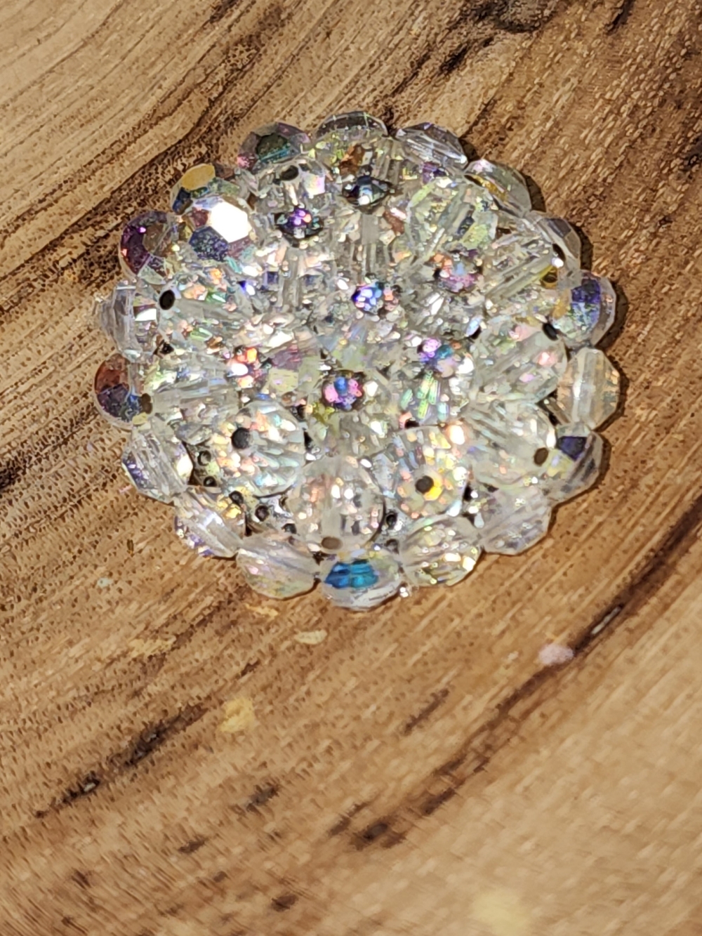 Vintage Aurora Borealis Crystal Brooch
